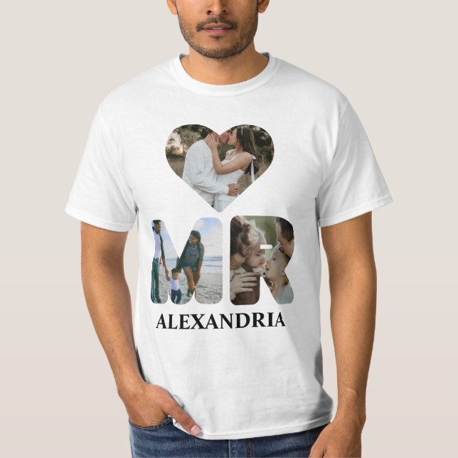 Erstellen Sie Ihr eigenes Mr. and Mrs. Foto Matchi T-Shirt (Vorderseite)