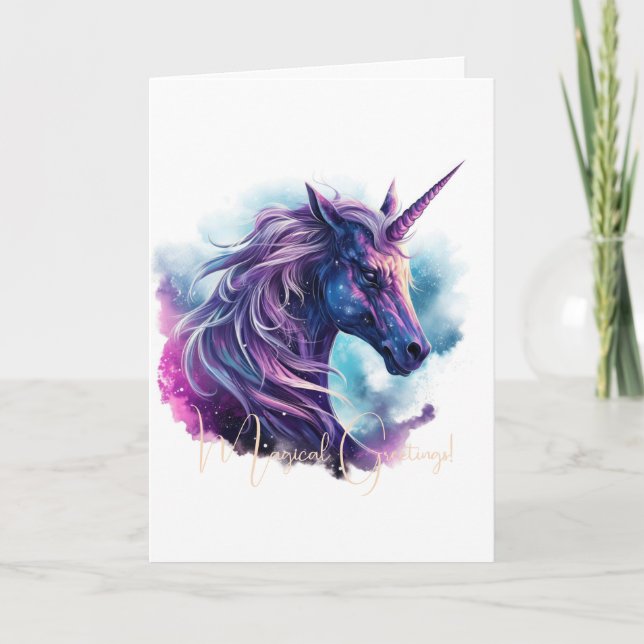 Erstellen Sie Ihr eigenes mythisches Lila Einhorn Karte (Vorderseite)