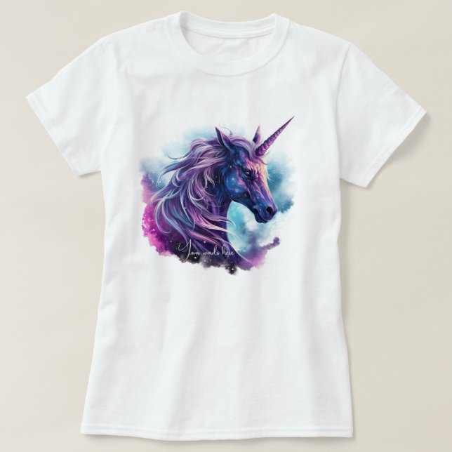 Erstellen Sie Ihr eigenes mythisches Lila Einhorn T-Shirt (Design vorne)