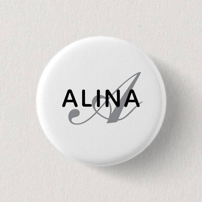 Erstellen Sie Ihr eigenes Namensmonogramm-Design 1 Button (Vorderseite)