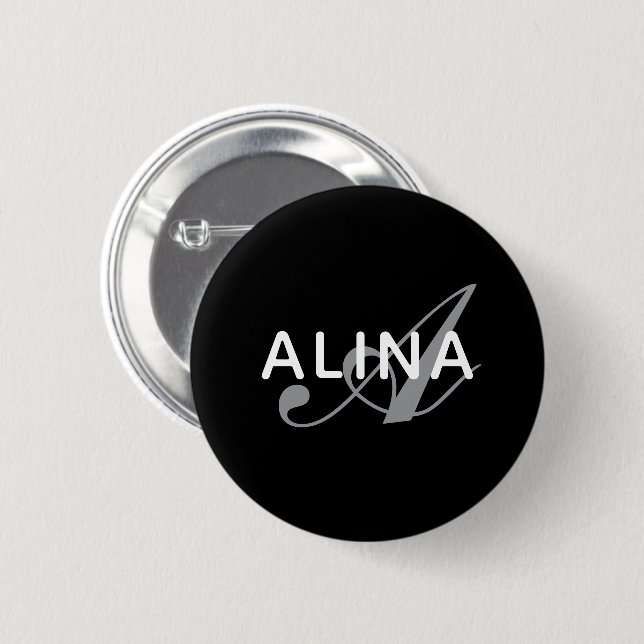 Erstellen Sie Ihr eigenes Namensmonogramm-Design 2 Button (Vorne & Hinten)