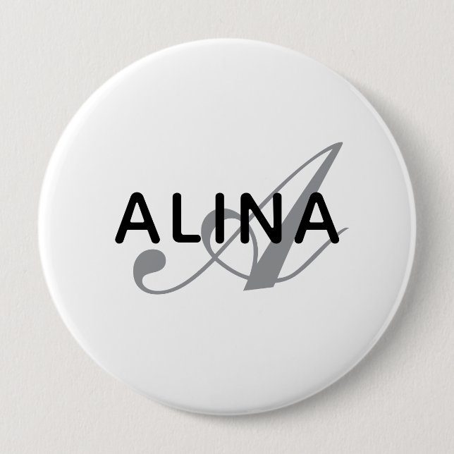 Erstellen Sie Ihr eigenes Namensmonogramm-Design 4 Button (Vorderseite)