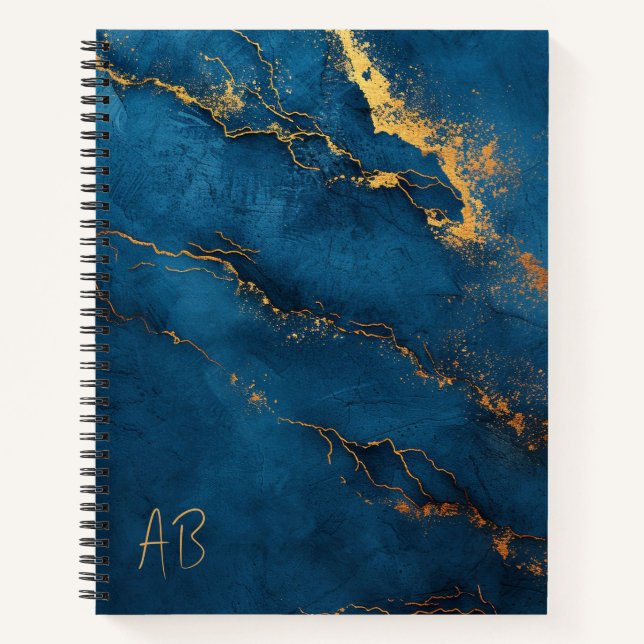 Erstellen Sie Ihr eigenes Navy Blue & Gold Ripper- Notizbuch (Vorderseite)