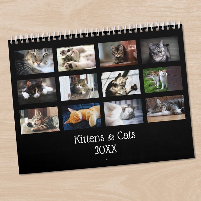 Erstellen Sie Ihr eigenes Niedliches Black Cover P Kalender (Create Your Own Cute Black Cover Pet Photo Calendar in situ)