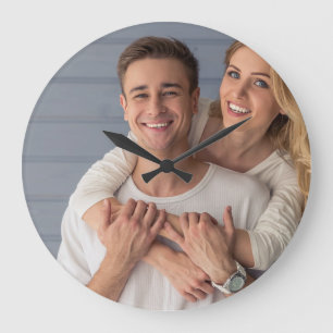 Erstellen Sie Ihr eigenes Paarfoto nach Maß Große Wanduhr