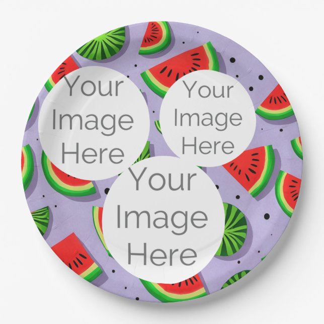 erstellen Sie Ihr eigenes Papier Foto Text Wasserm Pappteller (Vorderseite)