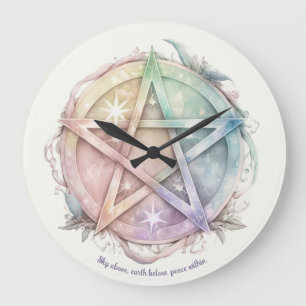 Erstellen Sie Ihr eigenes Pastell Starry Rainbow P Große Wanduhr