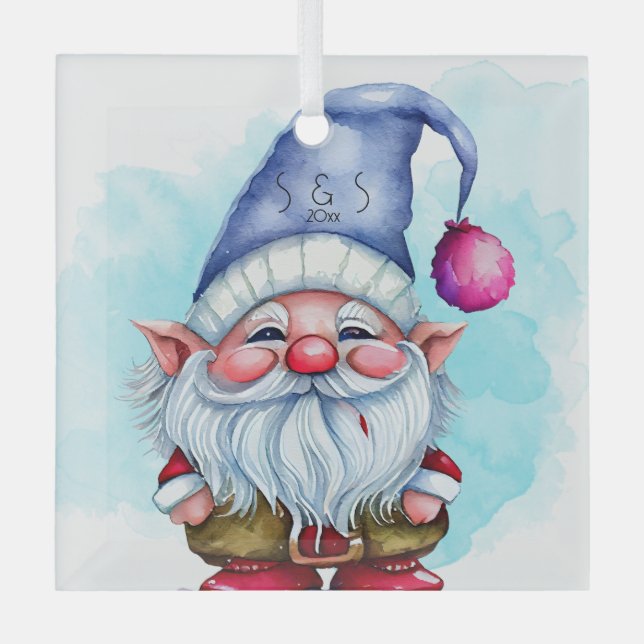 Erstellen Sie Ihr eigenes Periwinkl Weihnachtsbumm Ornament Aus Glas (Vorderseite)