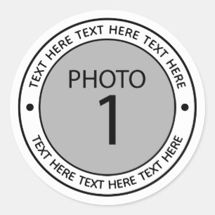 Erstellen Sie Ihr eigenes personalisiertes 1FOTO Runder Aufkleber