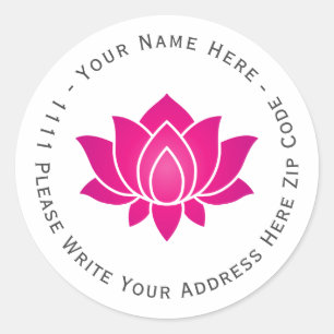 Erstellen Sie Ihr eigenes Pink Blooming Lotus Blum Runder Aufkleber