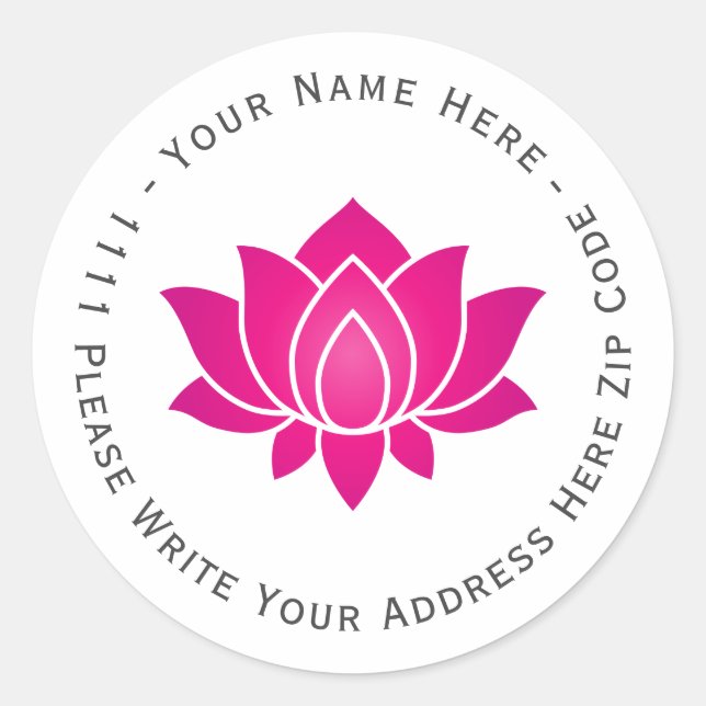 Erstellen Sie Ihr eigenes Pink Blooming Lotus Blum Runder Aufkleber (Vorderseite)