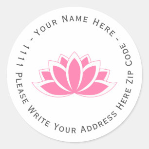 Erstellen Sie Ihr eigenes Pink Blooming Lotus Blum Runder Aufkleber