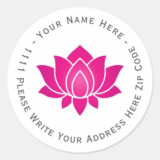 Erstellen Sie Ihr eigenes Pink Blooming Lotus Blum Runder Aufkleber (Vorderseite)