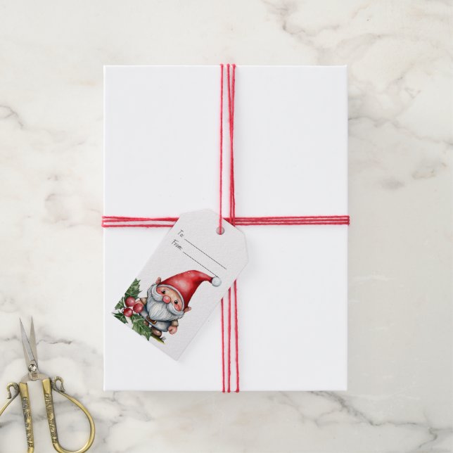 Erstellen Sie Ihr eigenes Red Christmas Gnome Geschenkanhänger (Mit Garn)