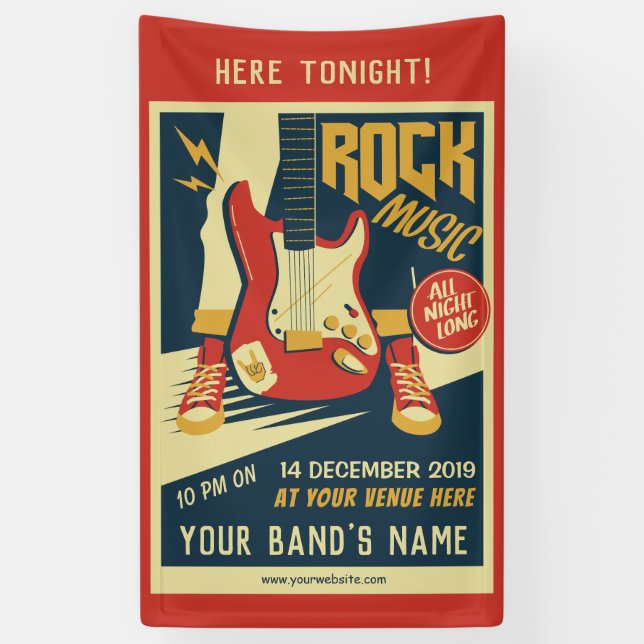 Erstellen Sie Ihr eigenes Retro Rock Musikbanner Banner (Vertikal)
