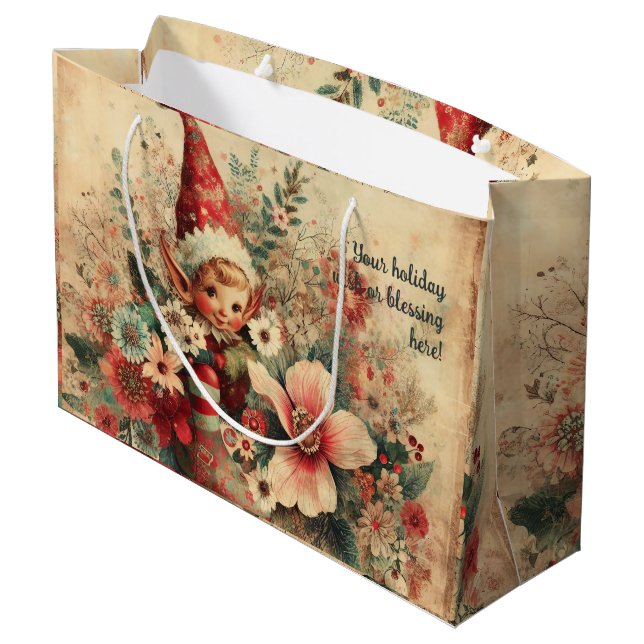 Erstellen Sie Ihr eigenes romantisches Viktorianis Große Geschenktüte (Rückseite Schrägansicht)