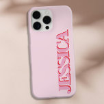 Erstellen Sie Ihr eigenes rosa rotes Monogramm. iPhone 16 Pro Max Hülle<br><div class="desc">Erstellen Sie Ihren eigenen personalisierten iPhone Case mit individuellem Anfangsnamen in rosa Rosa,  moderne minimalistische Typografie.</div>