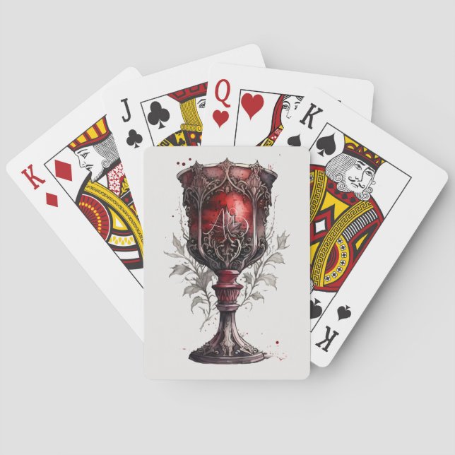 Erstellen Sie Ihr eigenes rotes Gotisches Chalice Spielkarten (Rückseite)