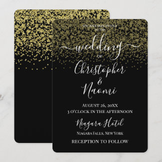 Erstellen Sie Ihr eigenes Schwarz mit Gold-Glitzer Einladung