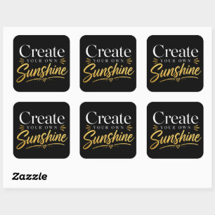 Erstellen Sie Ihr eigenes sonniges Chic Grafikblat Quadratischer Aufkleber