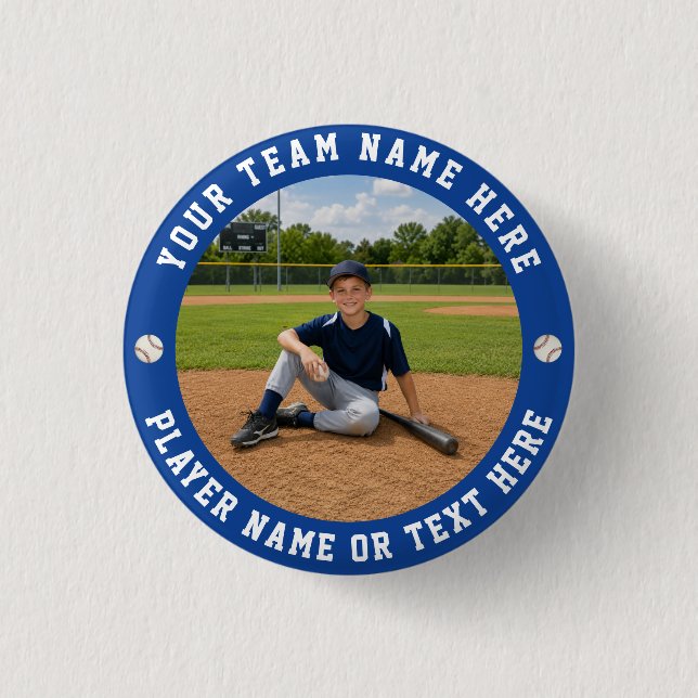 Erstellen Sie Ihr eigenes Sport-Baseball-Team-Foto Button (Vorderseite)