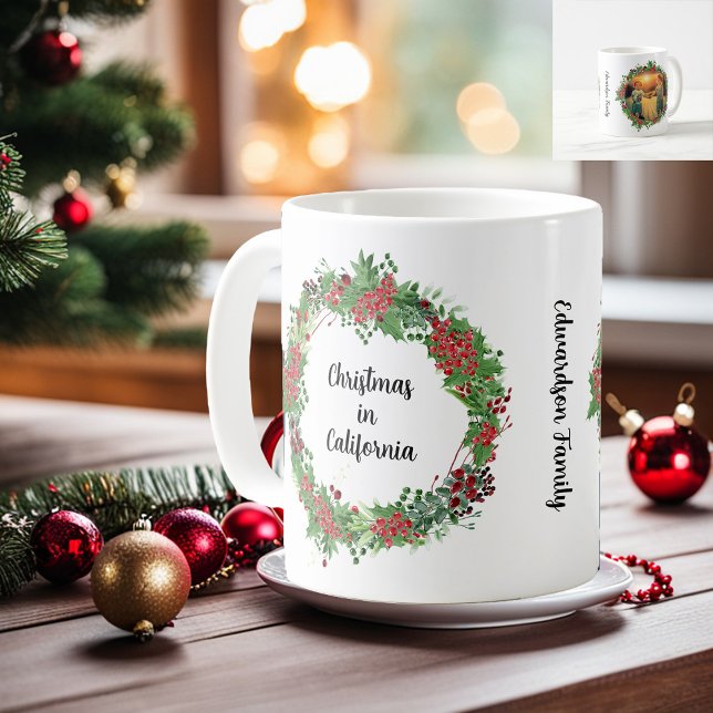 Erstellen Sie Ihr eigenes Staat Land Foto Weihnach Kaffeetasse (Beautiful Christmas in your own state, country, town mug. You can also add your own photo and name.)