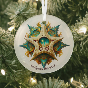 Erstellen Sie Ihr eigenes Steampunkschloss Snowfla Ornament Aus Glas