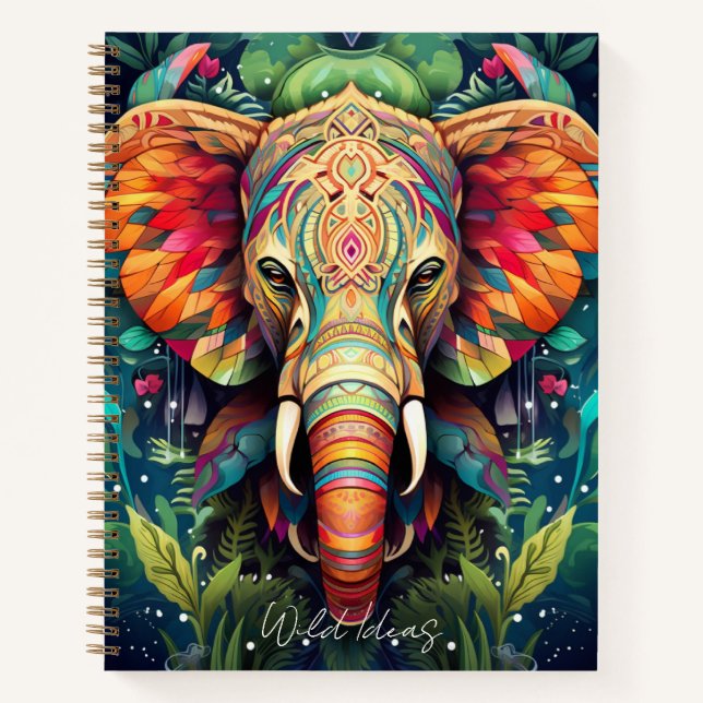 Erstellen Sie Ihr eigenes Tribal-Dschungel-Elephan Notizbuch (Vorderseite)
