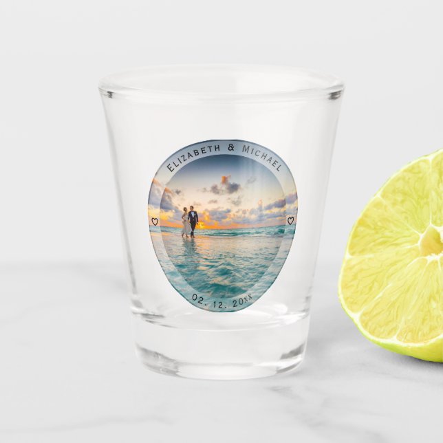 Erstellen Sie Ihr eigenes unvergessliches Hochzeit Schnapsglas (Vorderseite)