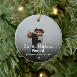 Erstellen Sie Ihr eigenes Verheiratetes Foto zu We Keramik Ornament
