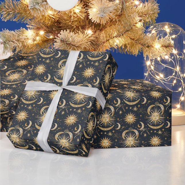 Erstellen Sie Ihr eigenes Verziertes Celestial Blu Geschenkpapier (Feiertage)