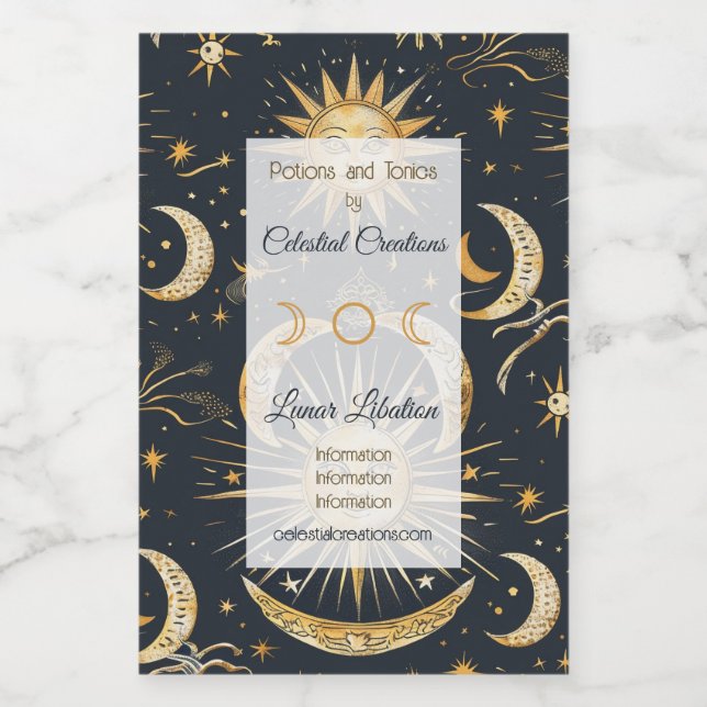 Erstellen Sie Ihr eigenes Verziertes Celestial Blu Weinetikett (Einzelnes Label)