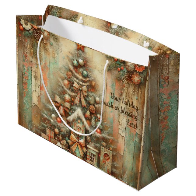 Erstellen Sie Ihr eigenes Viktorianisches Weihnach Große Geschenktüte (Rückseite Schrägansicht)