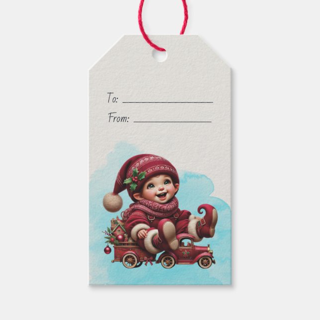 Erstellen Sie Ihr eigenes Vintages Weihnachtsgesch Geschenkanhänger (Vorderseite)