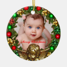 Erstellen Sie Ihr eigenes Weihnachtsjungbaby-Foto Keramik Ornament