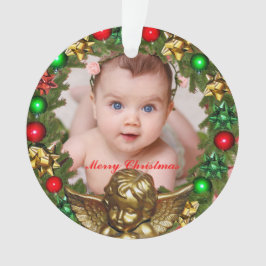 Erstellen Sie Ihr eigenes Weihnachtsjungbaby-Foto Ornament