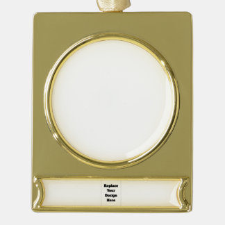 Erstellen Sie Ihr eigenes Weiß Banner-Ornament Gold