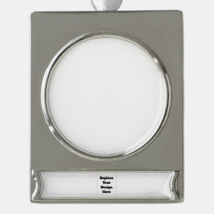 Erstellen Sie Ihr eigenes Weiß Banner-Ornament Silber