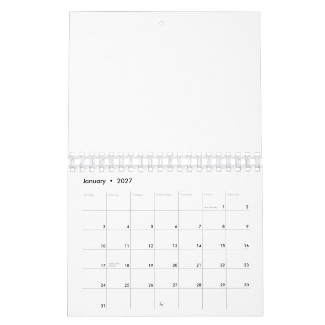 Erstellen Sie Ihr eigenes Weiß Kalender (Jan 2027)