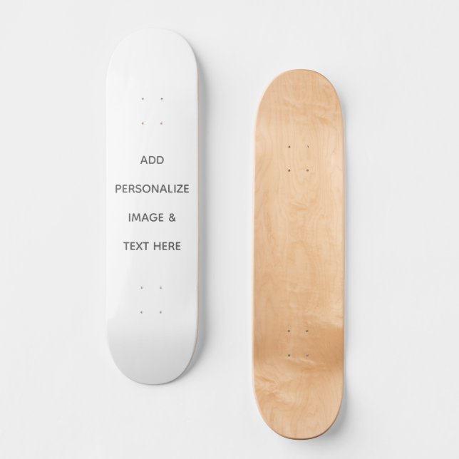 Erstellen Sie Ihr eigenes Weiß  Skateboard (Vorderseite)
