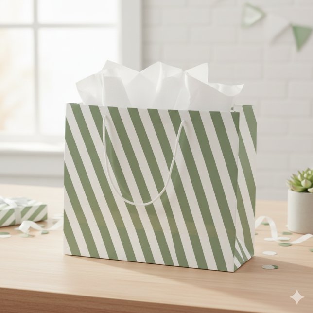 Erstellen Sie Ihr eigenes, weißes, weiße Streifen  Große Geschenktüte (Von Creator hochgeladen)