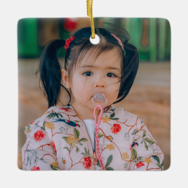 Erstellen Sie Ihr eigenes zweiseitiges Foto Keramikornament (Vorderseite)