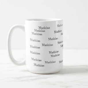 Erstellen Sie Ihr Schwarz-Weiß-Namensmuster Kaffeetasse