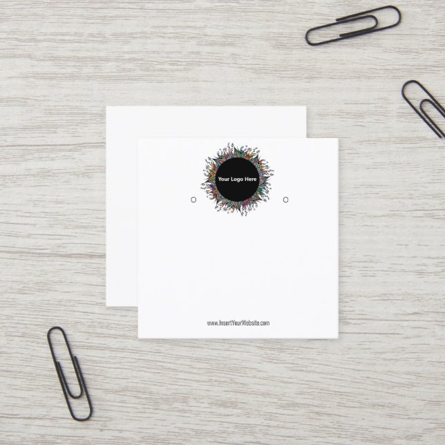 Erstellen Sie Ihre benutzerdefinierte Logo-Werbeka Quadratische Visitenkarte (Vorderseite/Rückseite Beispiel)