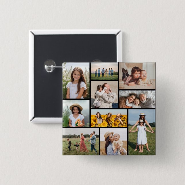 Erstellen Sie Ihre eigene 10-FotoCollage Button (Vorne & Hinten)