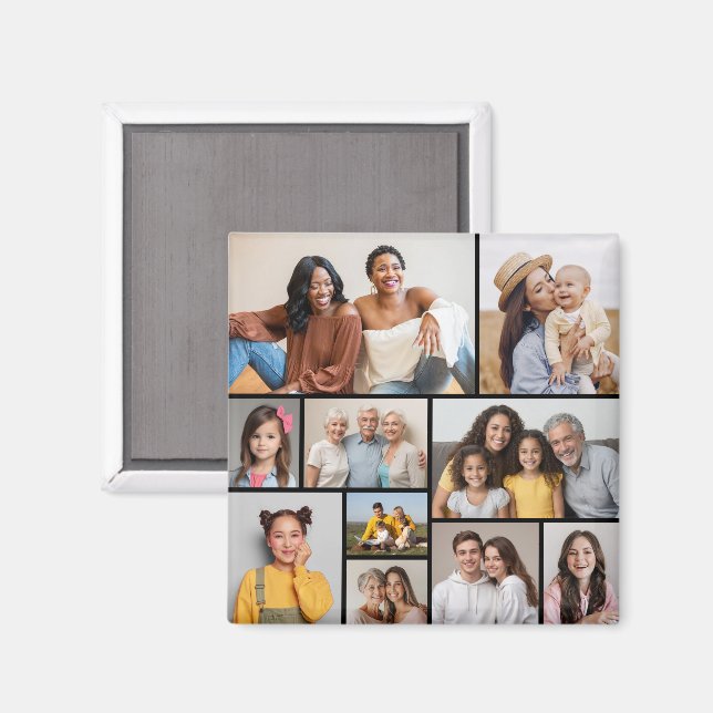 Erstellen Sie Ihre eigene 10-FotoCollage Magnet (Vorderseite/Rückseite)