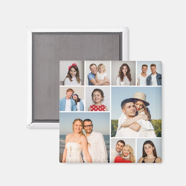 Erstellen Sie Ihre eigene 10-FotoCollage Magnet (Vorderseite/Rückseite)