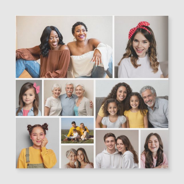 Erstellen Sie Ihre eigene 10 Fotocollage Magnetkar Magnetkarte (Vorderseite)