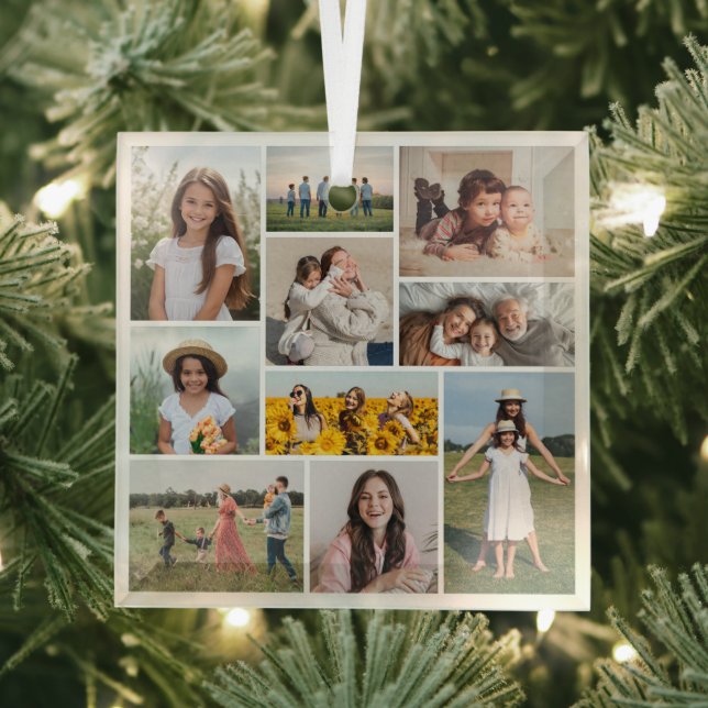 Erstellen Sie Ihre eigene 10-FotoCollage Ornament Aus Glas (Insitu)