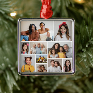 Erstellen Sie Ihre eigene 10-FotoCollage Ornament Aus Metall